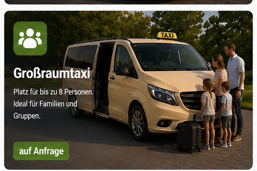 Grossraumtaxi bis 8 Personen